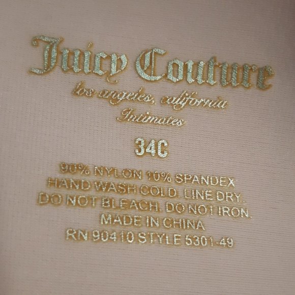 Juicy Couture light pink crystal studded logo adjustable push up bra 34C - Picture 8 of 10